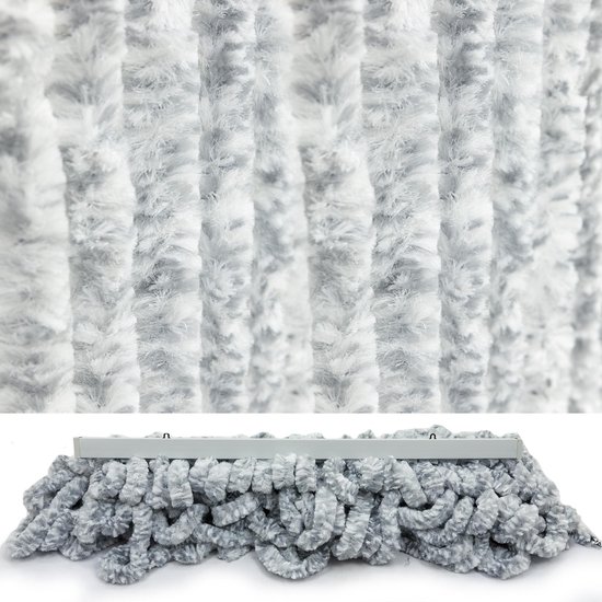 MaxxHome Kattenstaart Vliegengordijn - Deurgordijn - 100x230cm - Grijs van Merkloos — afbeelding 3