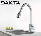 Dakta® Rekbare Keukenkraan | Verstelbaar | Keukenkraan | Multifunctioneel | Wastafelkraan | Sproeier | Chroom | 2 KG
