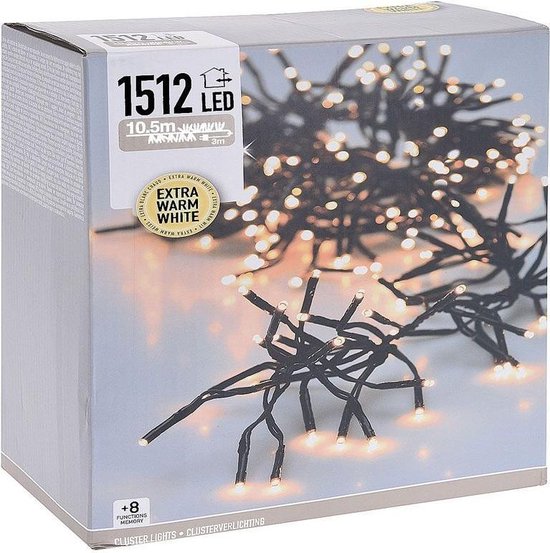 wereld Pelmel Allemaal Clusterverlichting - 1512 LED - 11m - extra warm wit | bol.com