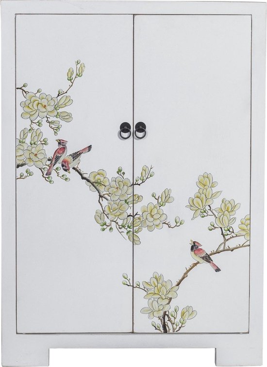 Fine Asianliving chinoise fleurs Wit peintes à la main W80xD35xH99cm Meubles chinois armoire orientale