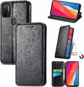 Voor Ulefone Note 11 Plus Bloeiende Mandala Reliëfpatroon Magnetische Horizontale Flip Lederen Case met Houder & Kaartsleuven & Portemonnee (Blauw)