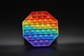 Pop It – Fidget Toy Spel – Anti Stress, Autisme en ADHD - Vrij van Giftige Materialen- TikTok Hype 2021 - Regenboog Achthoek
