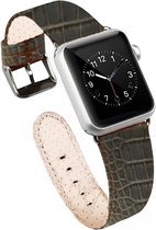 Apple Watch bandje Blauw stug Krokodillenprint leer 38/40 mm