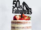 CaketoppersNL - taartdecoratie - 50 and Fabulous - taart topper- acryl - verjaardag - Sarah - 50 jaar