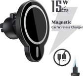 MagSafe geschikt voor iPhone 12 Autohouder met Draadloze Oplader (15W Snellader) - Telefoonhouder & Autolader Fast Charge