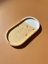 JH | Peach/wit Terrazzo tray | Trinket tray | Multifunctioneel schaal | Sieraden schaal | Bureau accessoires schaal | Sleutelhouder