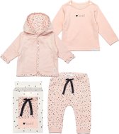 Noppies Cadeauset (3delig) Vest en Broek Peach met stip en Shirt Yvon Peach - Maat 74