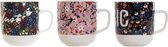 Mok DKD Home Decor Multicolour Gebloemd Porselein (380 ml) (3 pcs)