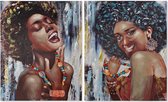 Schilderij DKD Home Decor African Woman (80 x 2.8 x 100 cm)