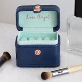 Mini Reisdoosje voor Ringen - Navy en Mint