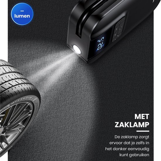 USAMS® Elektrische Fietspomp - Draagbare Luchtcompressor - Auto/Zwembad/Ballen/Luchtbed - Zwart — afbeelding 2