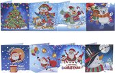 RS C&C Diamond Painting 8 Kerstkaarten Set 7 - 15 x 15 cm - ronde steentjes