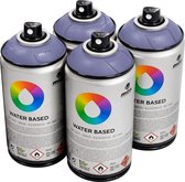 MTN Paarse waterbasis spuitverf - Dioxazine Purple - 4 stuks - 300ml lage druk en matte afwerking