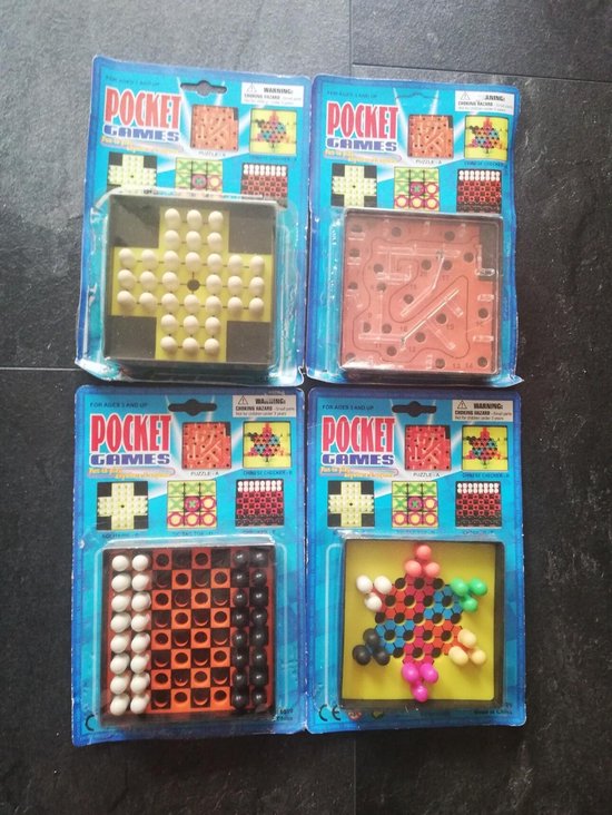 Afbeelding van het spel 4x reisspellen pocketgames set van 4 stuks