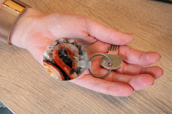 Porte-clés - Flamingo - Peinture - Journal - Plastique - Rond - Cadeaux à distribuer