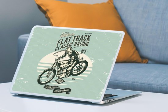 Sticker ordinateur portable - 17,3 pouces - Moteur - Rétro - Dessin - Devis