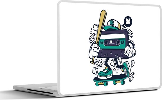 Foto: Laptop sticker 10 1 inch cassettebandjes honkbalknuppel skateboard vintage 25x18cm laptopstickers laptop skin cover