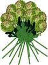 SET VAN 12 RAMOS boterbloem NATURAL TOUCH MET GIANT 55 CM MET BLOEMEN IN KLEUR GREEN 12 CM