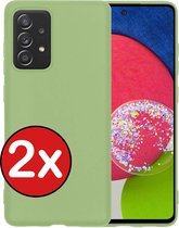 Samsung A52s Hoesje 5G Siliconen Case Back Cover Hoes - Samsung Galaxy A52s Hoesje Cover Hoes Siliconen - Groen - 2 PACK