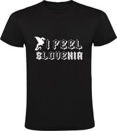 A - I Love Slovenia Heren t-shirt | Slovenia | I Feel Love | Ljubljana | Monument | Country | Zwart