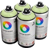 MTN Groene waterbasis spuitverf - Phthalo Green Light - 4 stuks - 300ml lage druk en matte afwerking