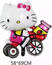 Hello Kitty  Folie Ballon  Op een Fiets 58 x69 cm