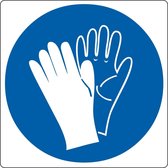 Vloerpictogram “veiligheidshandschoenen verplicht” Wit & Blauw Anti-slip-vloersticker