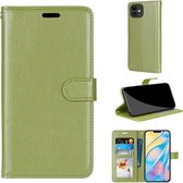 Pure Color Horizontale Flip PU Lederen Case met Houder & Kaartsleuven & Portemonnee & Fotolijst Voor iPhone 13 mini (Groen)