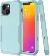 Commuter schokbestendig TPU + pc-beschermhoes voor iPhone 13 (grijs groen)