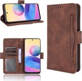 Voor Xiaomi Redmi Note 10 5G Huid Voelen Kalf Patroon Horizontale Flip Lederen Case met Houder & Kaartsleuven & Fotolijst (Bruin)