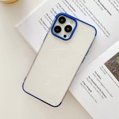 Drie secties galvaniserende TPU-beschermhoes voor iPhone 13 mini (blauw)