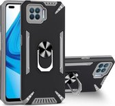 Voor OPPO F17 Pro PC + TPU-beschermhoes met 360 graden draaibare ringhouder (grijs)