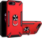 PC + TPU-beschermhoes met 360 graden draaibare ringhouder voor iPhone 8 Plus & 7 Plus (rood)
