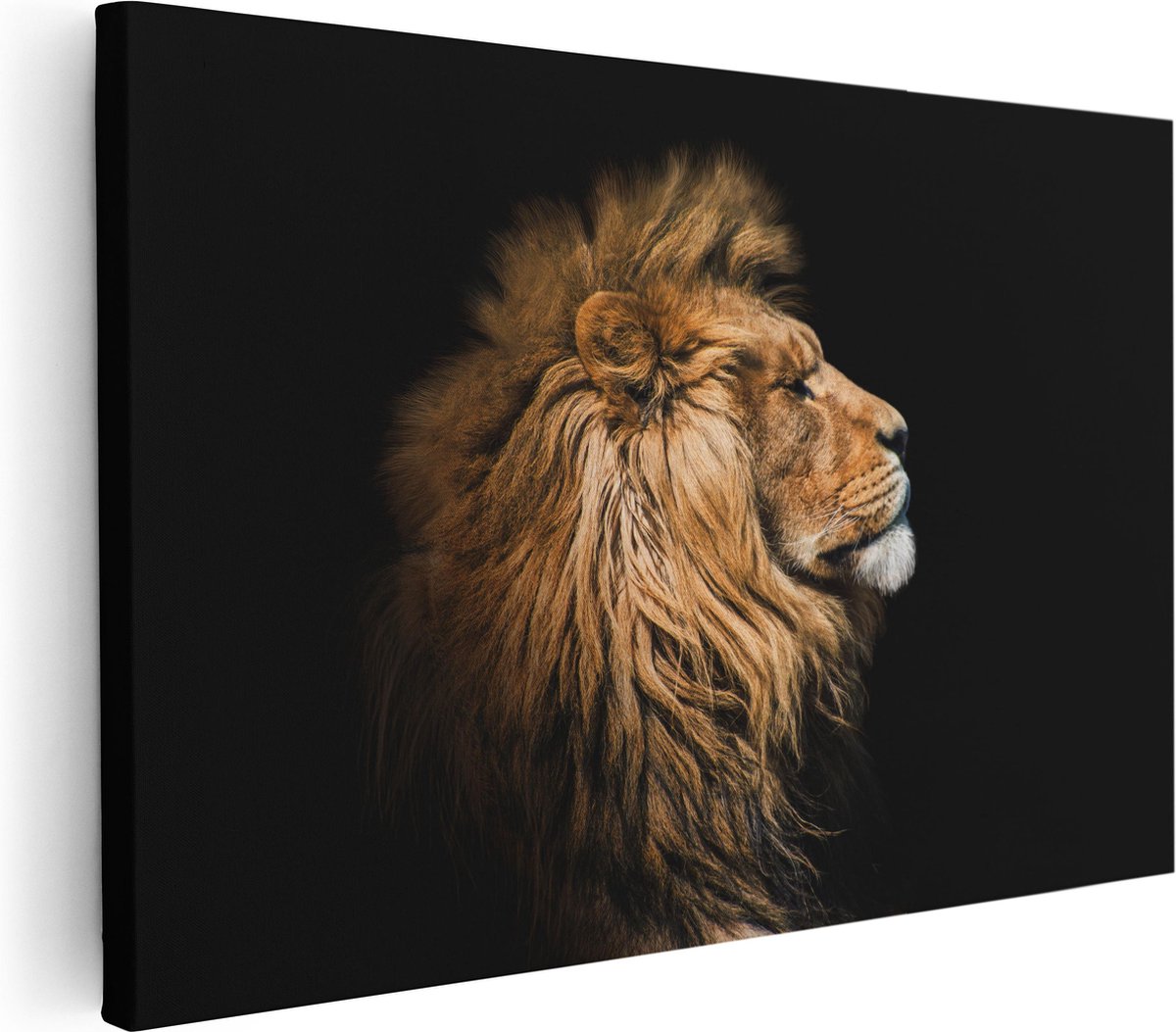 Artaza Canvas Schilderij Leeuw - Leeuwenkop - 30x20 - Klein - Foto Op Canvas - Canvas Print