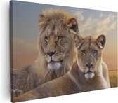 Artaza - Peinture sur Canevas - Lion - Tête de lion - 120x80 - Grand - Photo sur Toile - Impression sur Toile