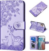 Sika Herten Embossing Patroon Horizontale Flip PU Lederen Case met Houder & Kaartsleuf & Portemonnee & Fotolijst Voor iPhone 11 Pro Max (Paars)
