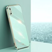 XINLI rechte 6D plating gouden rand TPU schokbestendige hoes voor iPhone XS (mintgroen)