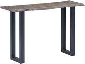 Sidetable 115x35x76 cm grijs massief araciahout en ijzer