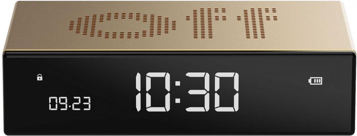 Lexon wekker Flip Premium gold -
