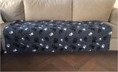 Topmast Fleecedeken XL Dubbelgestikt 150 * 95 cm - Grijze print