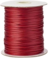 Waxkoord 0.5mm (Kunststof)/Lengte 2.00 Meter/Kleur"Rood"/Sieraden Maken