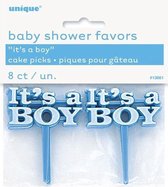 prikkers Stekers 'It's a boy' (8st - hoera het is een jongen - baby shower