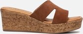 Tamaris Sandalen met sleehak cognac - Maat 42