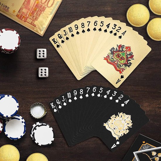 Thumbnail van een extra afbeelding van het spel 56 Luxe Speelkaarten - Spelkaarten - Met Handige Opbergdoos - Poker Kaarten - 2 STUKS - Kaartspel - Boek Kaarten - Spel Kaarten Met Doos