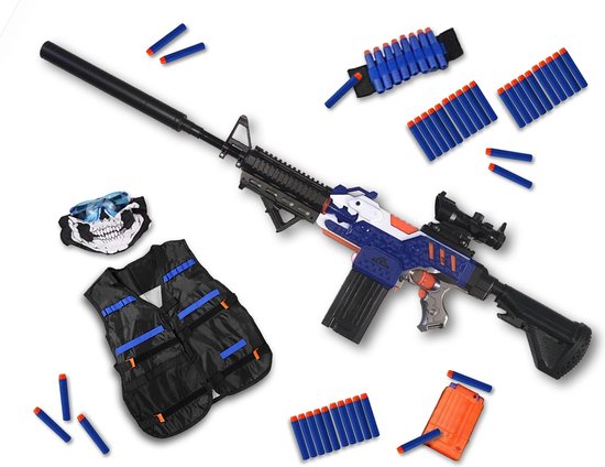 Elite longstrike mega sniper gun met rival vest en 40 nerf