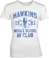 Stranger Things Dames Tshirt -L- Hawkins 1983 Middle School AV Club Wit