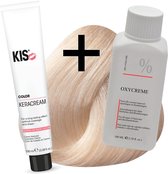 Kit de teinture pour cheveux KIS - 10FP Blond perle - teinture pour les cheveux et peroxyde d'hydrogène NL - KIS haarverfset - 10FP Parelblond