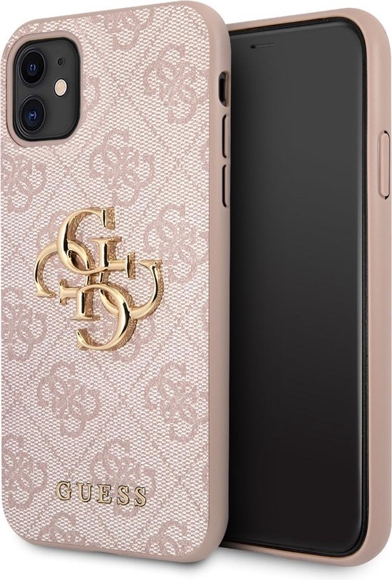 Roze hoesje van Guess - TPU Backcover - geschikt voor iPhone 11 - 4G - Big  Metal Logo | bol