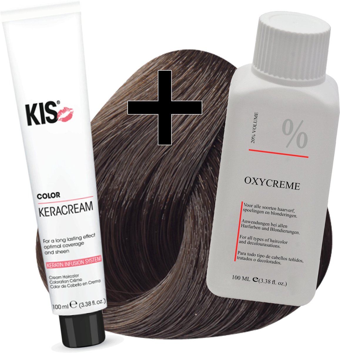 KIS haarverfset - 6MN Donker mat blond - haarverf & waterstofperoxide