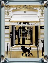40 x 50 cm - Spiegellijst met prent - Chanel store - prent achter glas